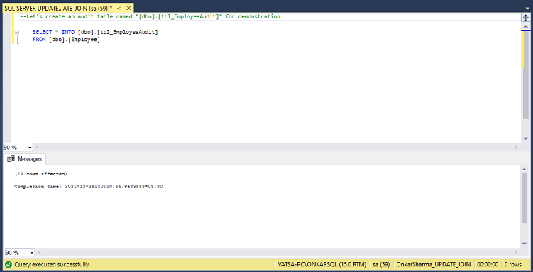 SQL Server UPDATE JOIN